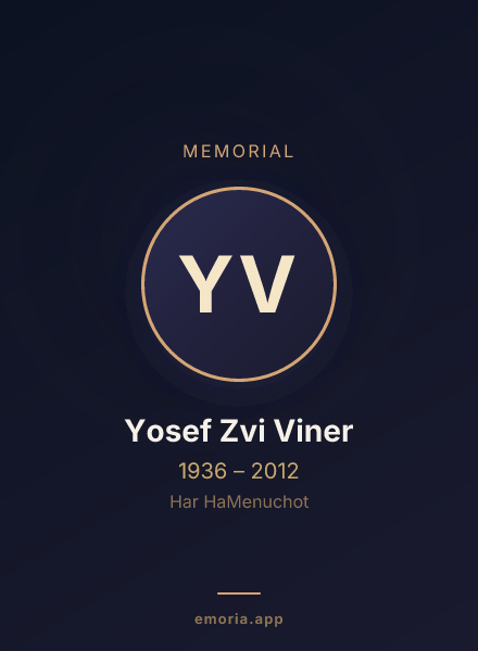 Memorial portrait of Yosef Zvi Viner