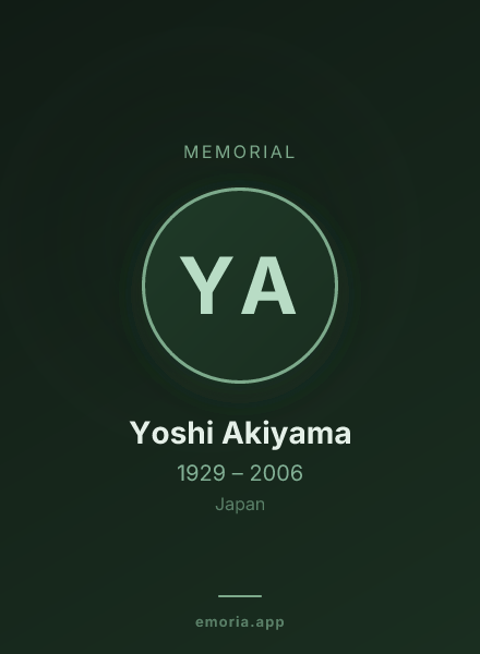 Memorial portrait of Yoshi Akiyama