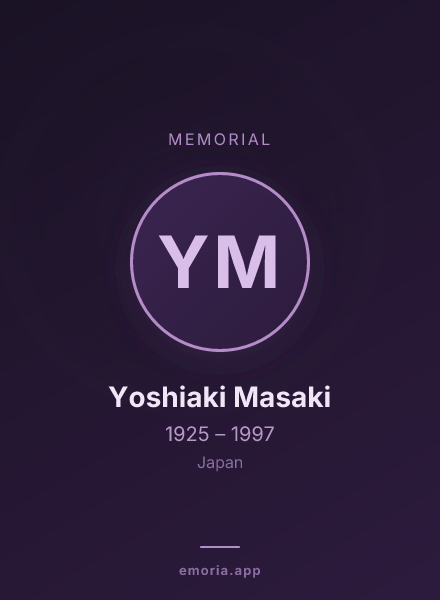 Memorial portrait of Yoshiaki Masaki