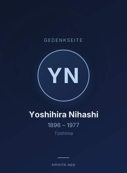 Gedenkportrait von Yoshihira Nihashi