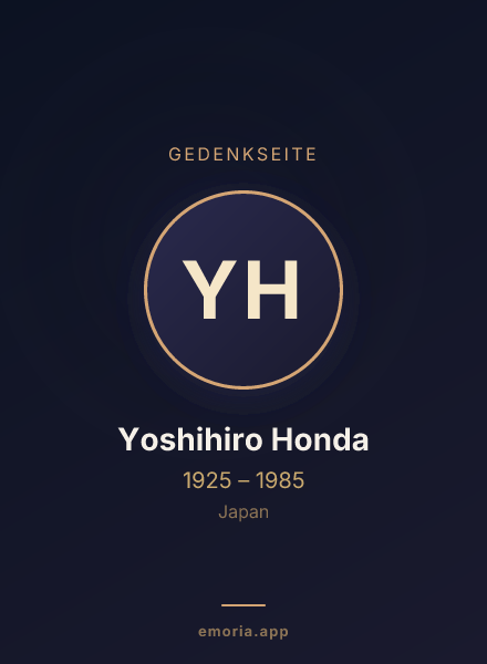 Gedenkportrait von Yoshihiro Honda