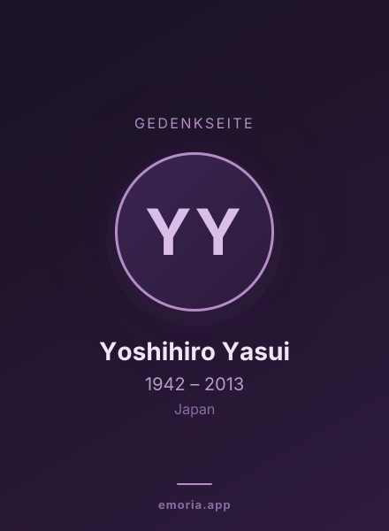 Gedenkportrait von Yoshihiro Yasui