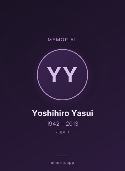 Memorial portrait of Yoshihiro Yasui