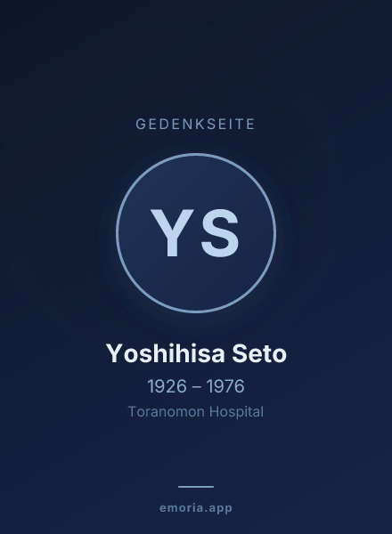 Gedenkportrait von Yoshihisa Seto