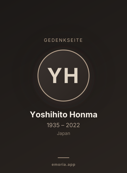 Gedenkportrait von Yoshihito Honma