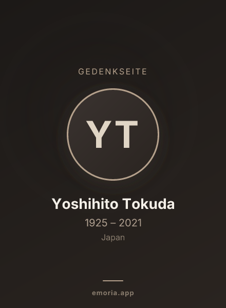 Gedenkportrait von Yoshihito Tokuda