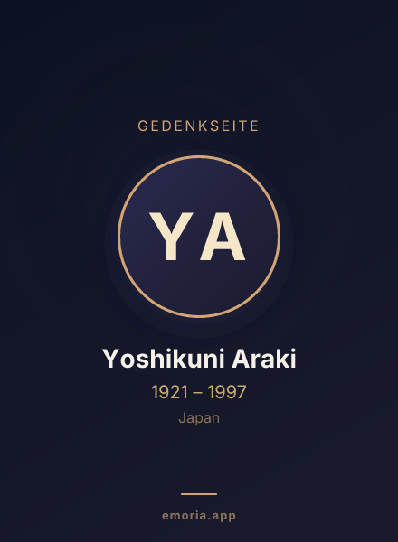 Gedenkportrait von Yoshikuni Araki