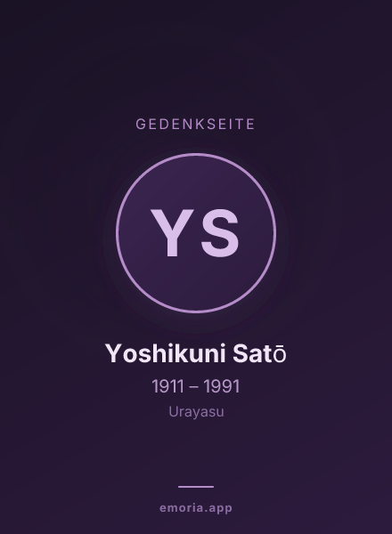 Gedenkportrait von Yoshikuni Satō