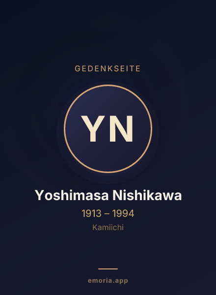 Gedenkportrait von Yoshimasa Nishikawa