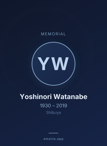 Memorial portrait of Yoshinori Watanabe