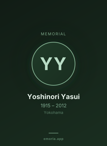 Memorial portrait of Yoshinori Yasui