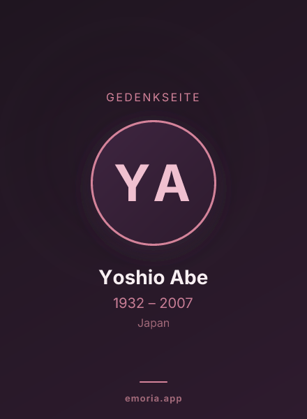Gedenkportrait von Yoshio Abe
