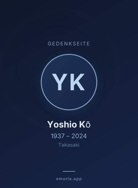 Gedenkportrait von Yoshio Kō