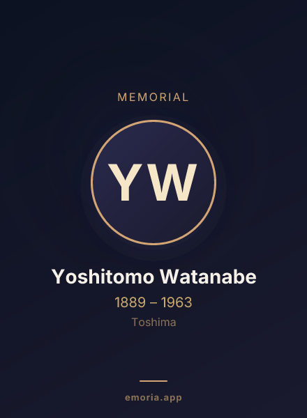Memorial portrait of Yoshitomo Watanabe