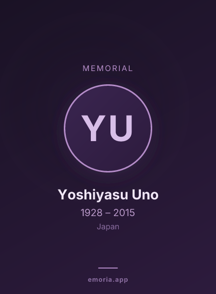 Memorial portrait of Yoshiyasu Uno