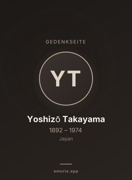 Gedenkportrait von Yoshizō Takayama