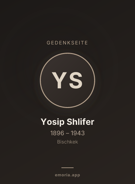 Gedenkportrait von Yosip Shlifer