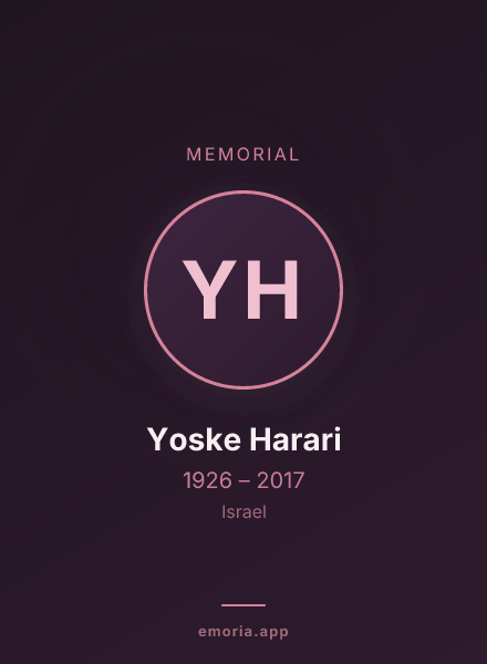 Memorial portrait of Yoske Harari