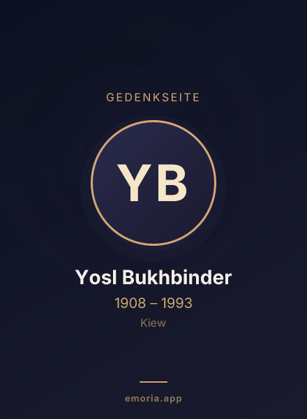 Gedenkportrait von Yosl Bukhbinder