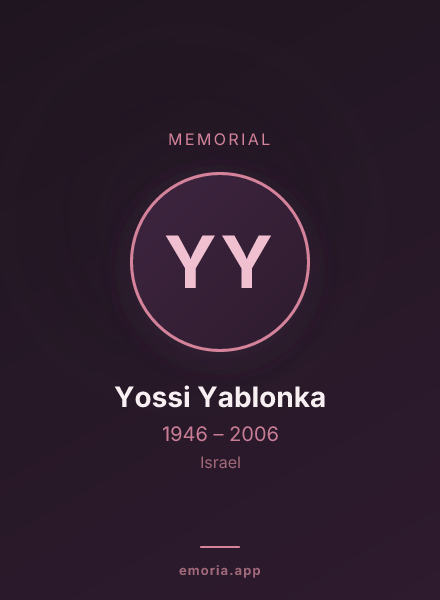 Memorial portrait of Yossi Yablonka