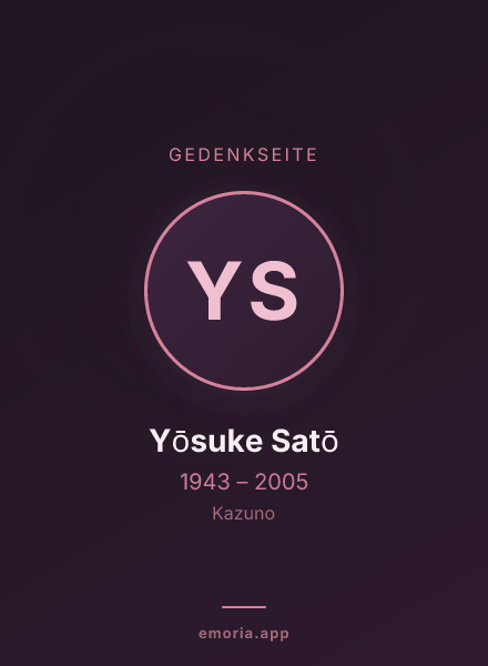Gedenkportrait von Yōsuke Satō