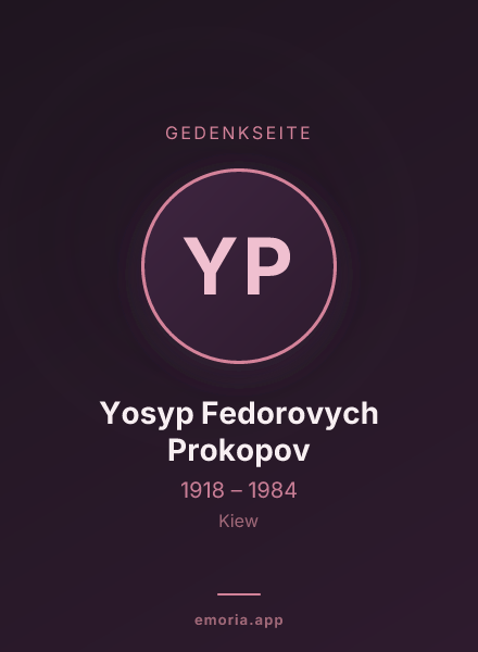 Gedenkportrait von Yosyp Fedorovych Prokopov