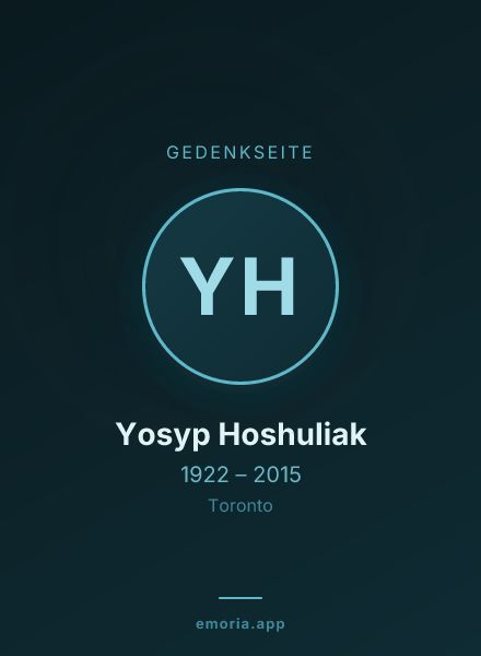 Gedenkportrait von Yosyp Hoshuliak