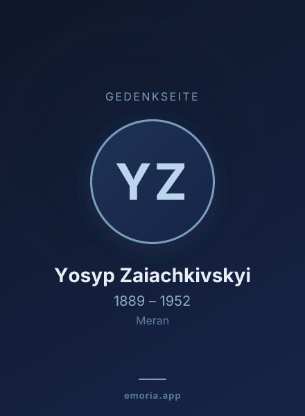Gedenkportrait von Yosyp Zaiachkivskyi