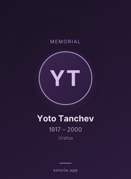 Memorial portrait of Yoto Tanchev