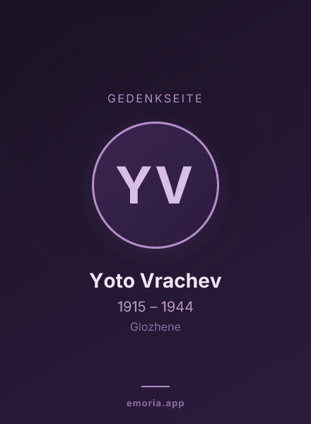 Gedenkportrait von Yoto Vrachev
