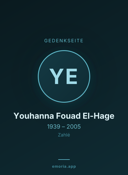 Gedenkportrait von Youhanna Fouad El-Hage