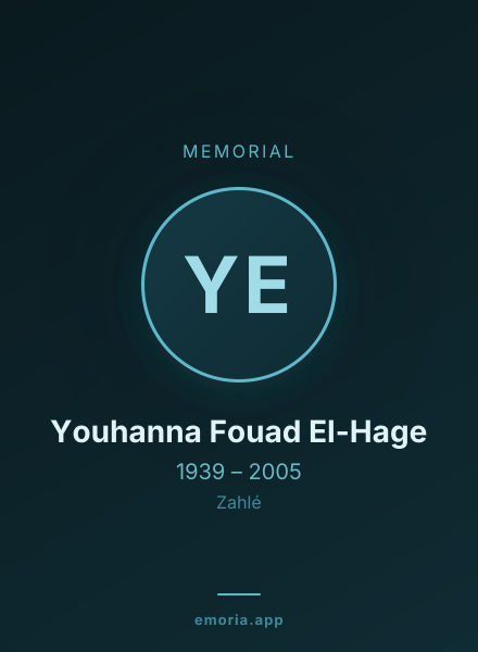 Memorial portrait of Youhanna Fouad El-Hage