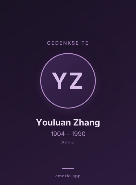 Gedenkportrait von Youluan Zhang