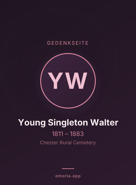 Gedenkportrait von Young Singleton Walter