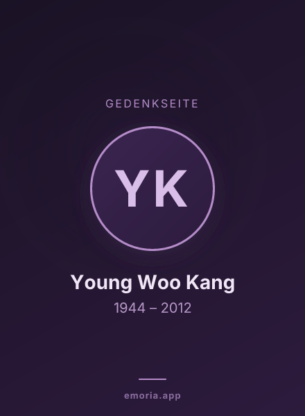 Gedenkportrait von Young Woo Kang