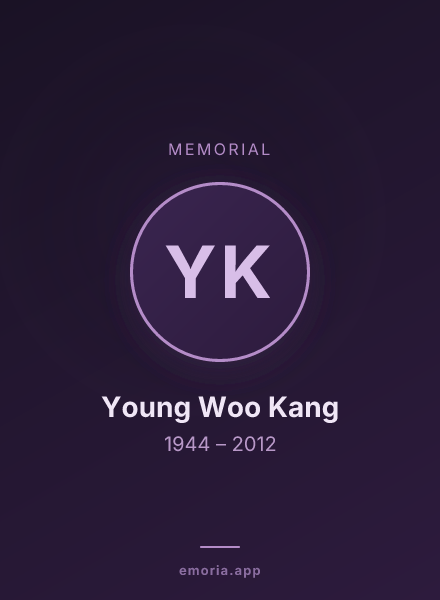 Memorial portrait of Young Woo Kang