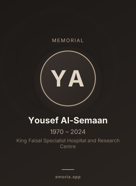 Memorial portrait of Yousef Al-Semaan