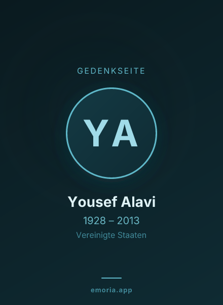 Gedenkportrait von Yousef Alavi