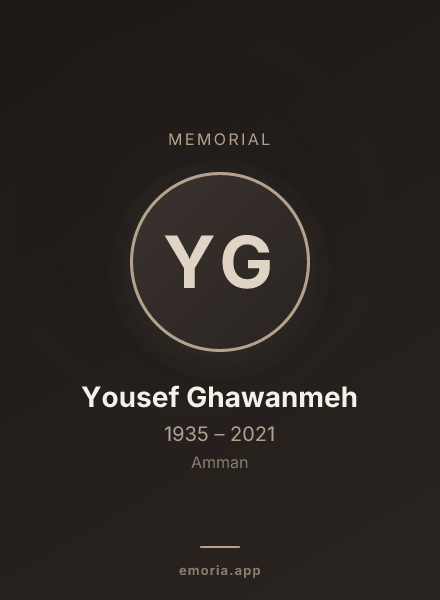 Memorial portrait of Yousef Ghawanmeh