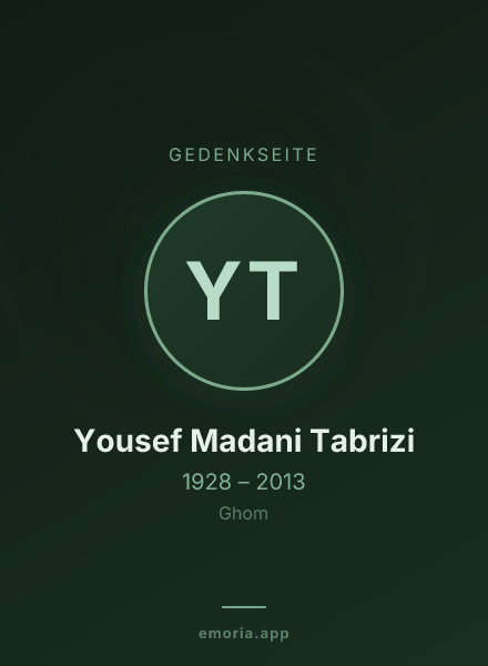 Gedenkportrait von Yousef Madani Tabrizi
