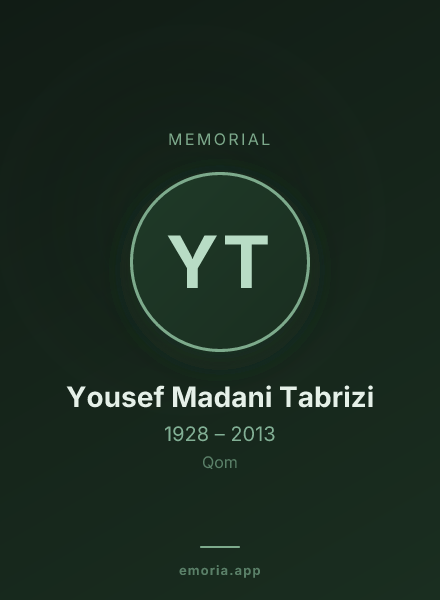 Memorial portrait of Yousef Madani Tabrizi