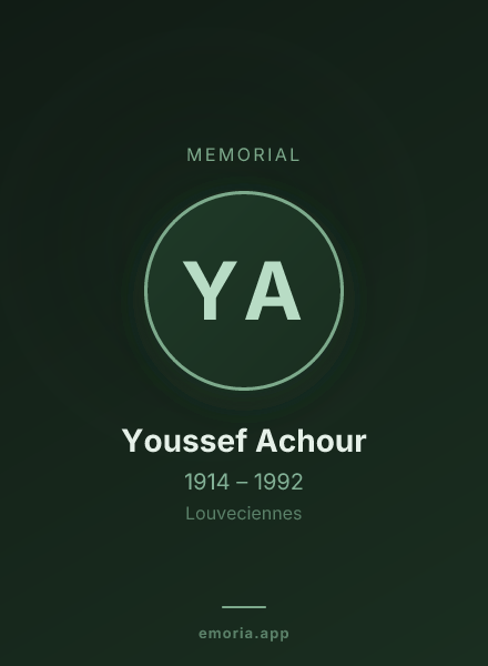 Memorial portrait of Youssef Achour