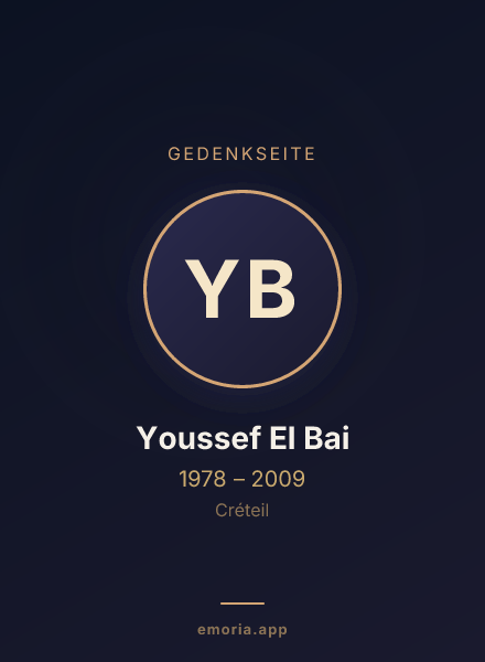 Gedenkportrait von Youssef El Bai