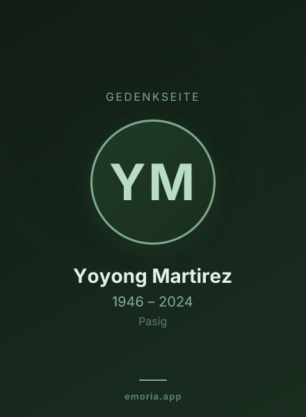 Gedenkportrait von Yoyong Martirez