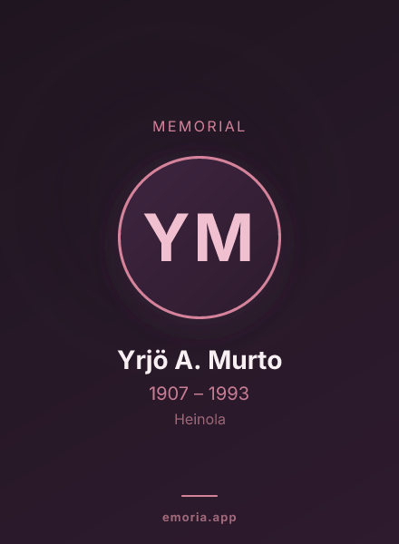 Memorial portrait of Yrjö A. Murto