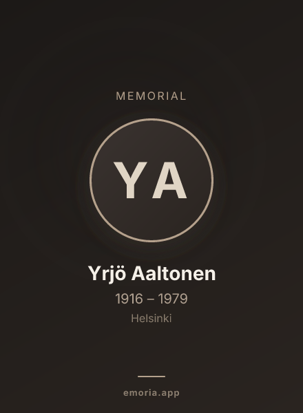 Memorial portrait of Yrjö Aaltonen