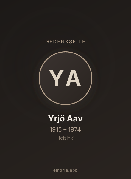 Gedenkportrait von Yrjö Aav