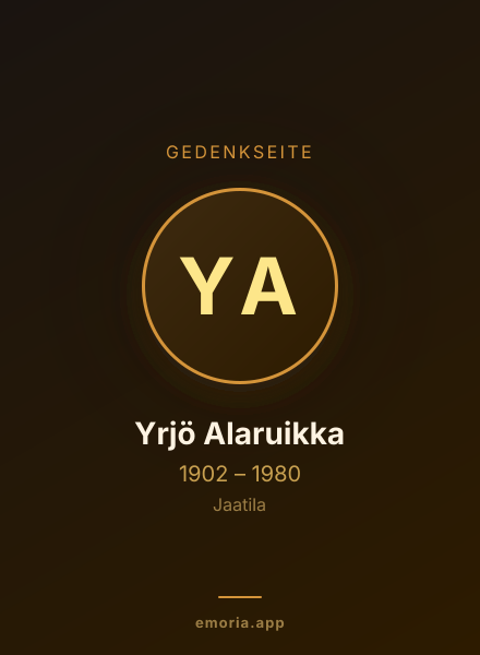 Gedenkportrait von Yrjö Alaruikka