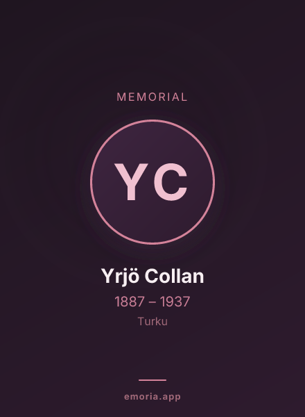 Memorial portrait of Yrjö Collan