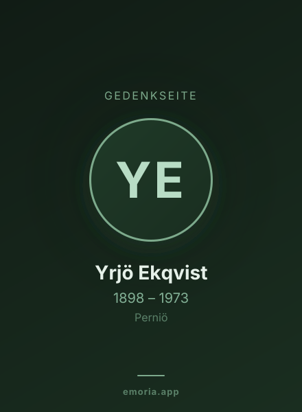 Gedenkportrait von Yrjö Ekqvist
